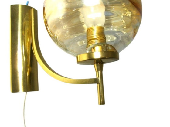 Image 1 of Applique (2), Mid Century Modern, Kw, Art Déco, Ottone, Vetro di Murano, Iper Vintage, Raro