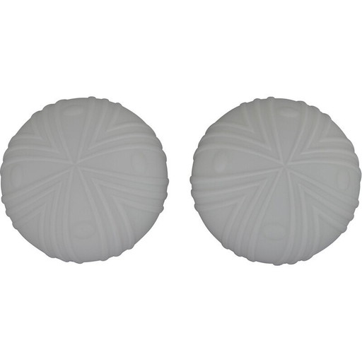 Pair of vintage metal and glass ceiling lamps, 1990