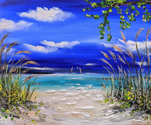 Artist Painting - Evelina Vine - Coastal Grasses