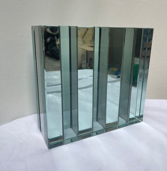 Image 1 of Vintage Vase dans le style de Gallotti & Radice - Crystal - Mirror - Steel - 1970