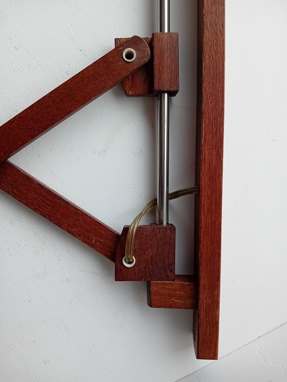 Image 1 of Teak Harmonica Lamp Scissor Lamp Wall Lamp Without Shade