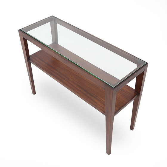 Image 1 of Rectangular Coffee Table With Glass Top, 1950S