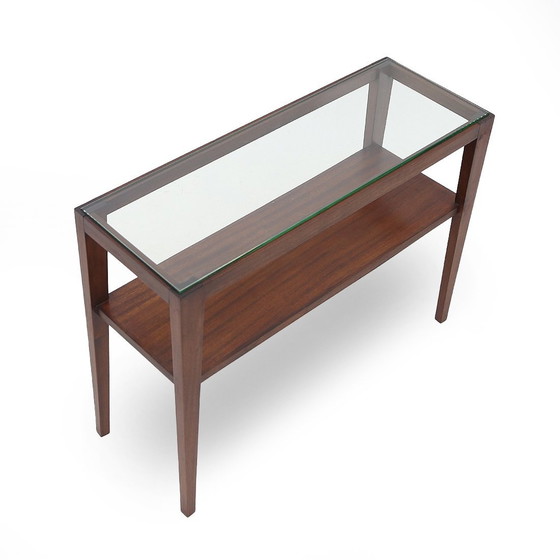 Image 1 of Rectangular Coffee Table With Glass Top, 1950S