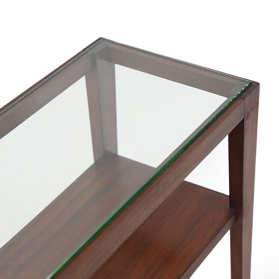 Image 1 of Rectangular Coffee Table With Glass Top, 1950S