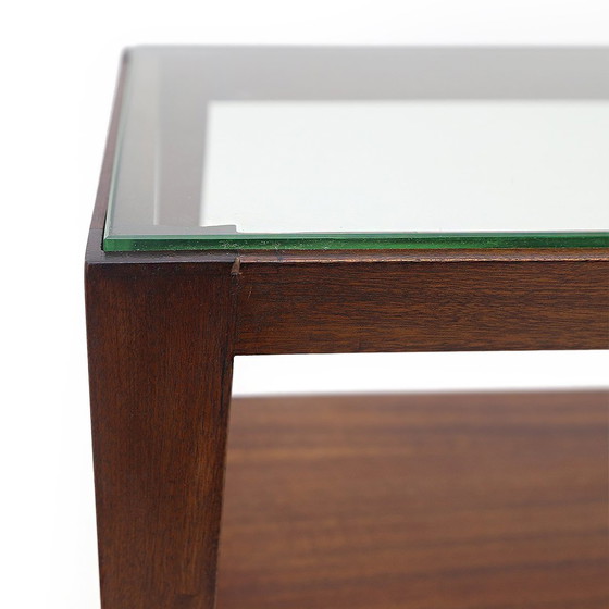 Image 1 of Rectangular Coffee Table With Glass Top, 1950S