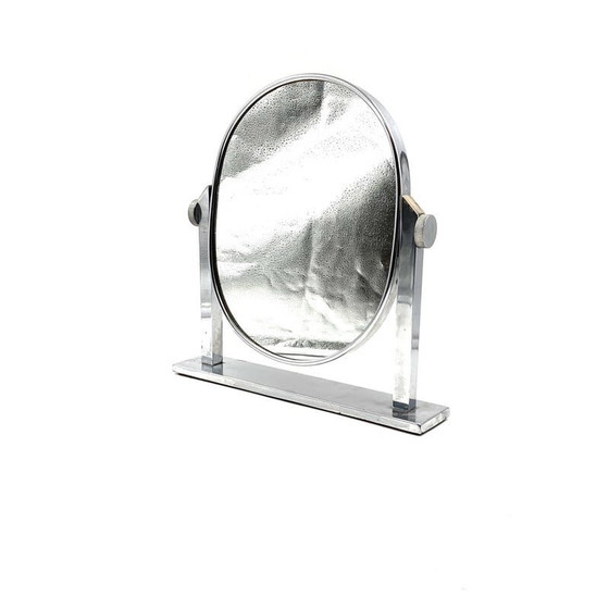 Image 1 of Mid-century nickel-plated brass table mirror, Italy 1960s