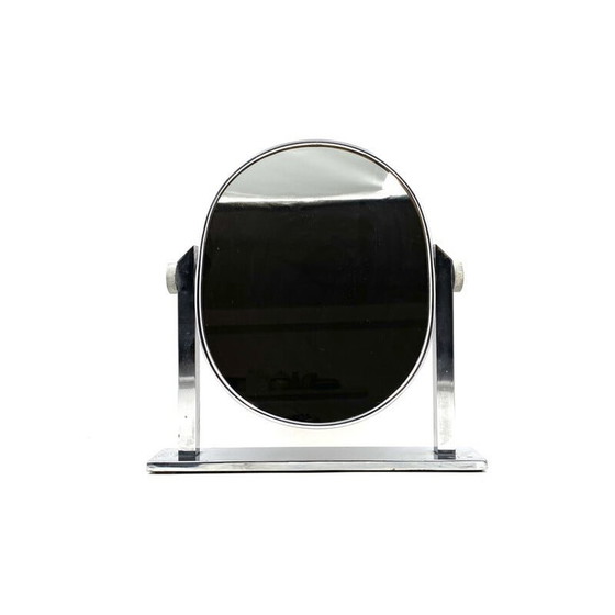 Image 1 of Mid-century nickel-plated brass table mirror, Italy 1960s