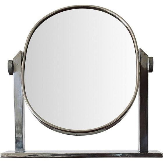 Image 1 of Mid-century nickel-plated brass table mirror, Italy 1960s