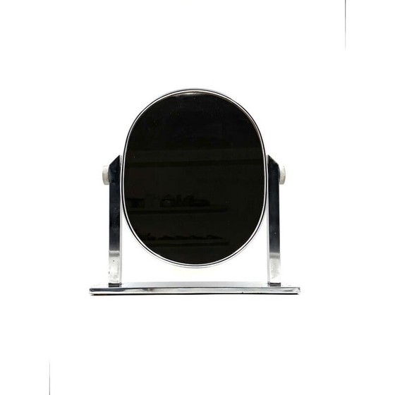 Image 1 of Mid-century nickel-plated brass table mirror, Italy 1960s