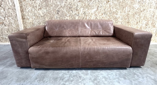 Molinari Leather 2 1/2 Seater Sofa.