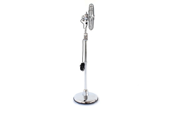 Image 1 of Luxury CINNI Design pedestal fan /Stand-Ventator in chrome with oscillation and 3 speeds, USA 1920s