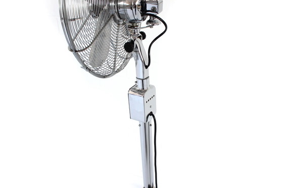 Image 1 of Luxury CINNI Design pedestal fan /Stand-Ventator in chrome with oscillation and 3 speeds, USA 1920s