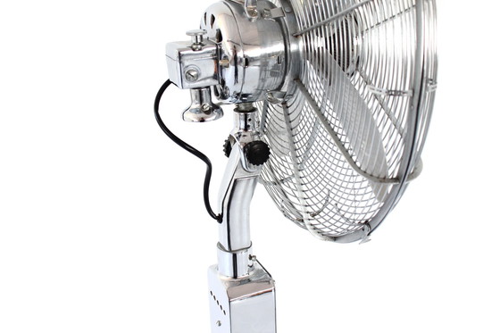 Image 1 of Luxury CINNI Design pedestal fan /Stand-Ventator in chrome with oscillation and 3 speeds, USA 1920s