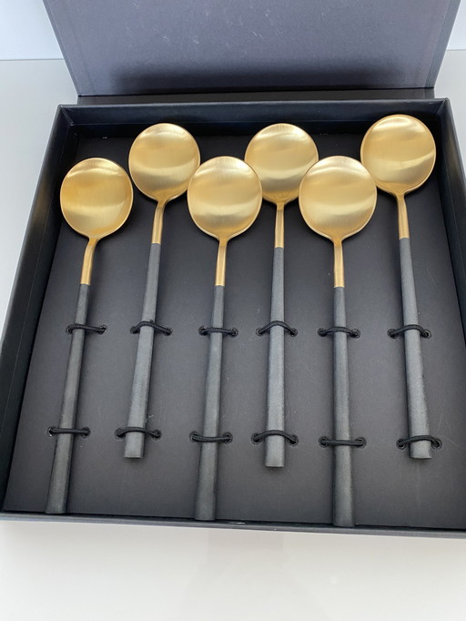 6 Table Spoons Gilded 24K Gold From Wilffert & Wilffert