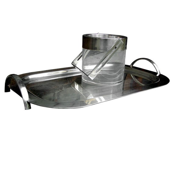 Image 1 of Vintage ice bucket and tray by Lino Sabattini, Italy 1970