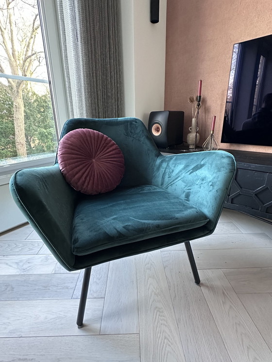 Image 1 of Houselabel Green Velvet Armchair