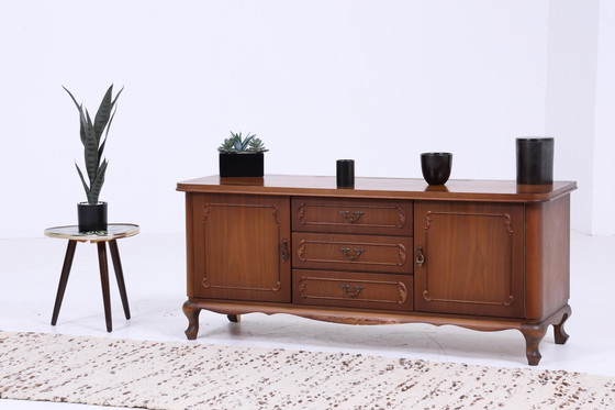 Image 1 of Chippendale style dressing table | Elegant design with folding mirror and drawers | Vintage dresser mirror wood