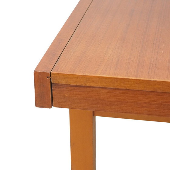 Image 1 of Vintage rectangular solid wood table with extendable top, Italy 1960