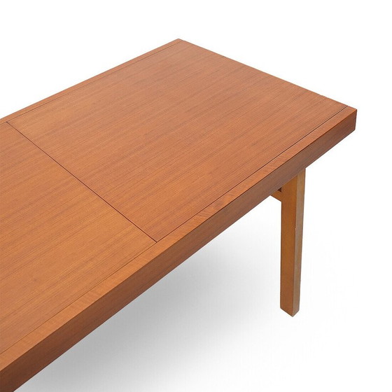 Image 1 of Vintage rectangular solid wood table with extendable top, Italy 1960