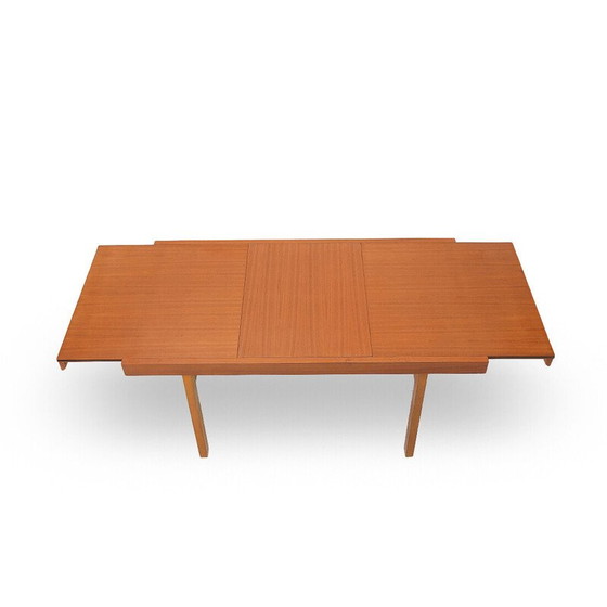 Image 1 of Vintage rectangular solid wood table with extendable top, Italy 1960