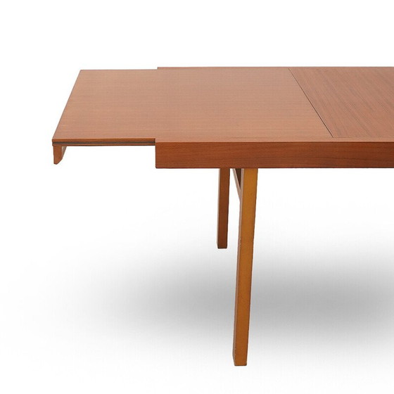 Image 1 of Vintage rectangular solid wood table with extendable top, Italy 1960