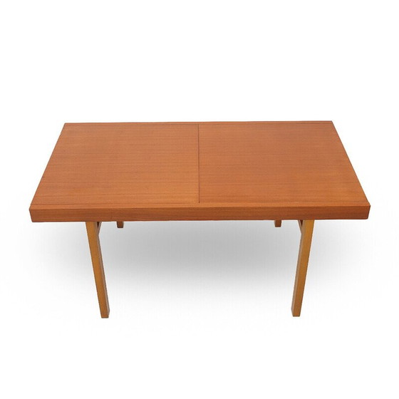 Image 1 of Vintage rectangular solid wood table with extendable top, Italy 1960