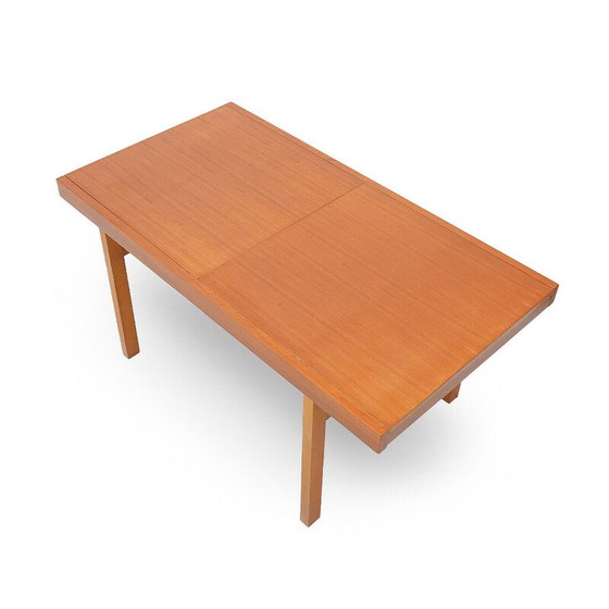 Image 1 of Vintage rectangular solid wood table with extendable top, Italy 1960