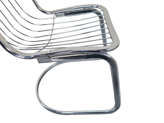 Image 1 of 4 X Gastone Rinaldi Style Chromeplated Tubular High End Italian Dining Chairs