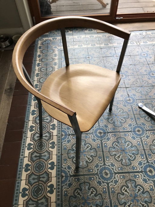 4x cherrywood chairs with aluminium legs