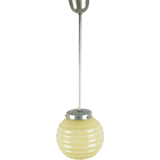 Ceiling Lamp mid century Honey Opaline Glass Globe, 1950s 