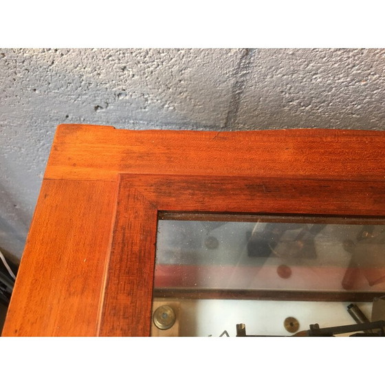 Image 1 of Vintage mahogany and brass laboratory balance, France 1930