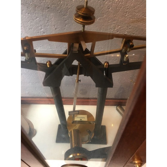 Image 1 of Vintage mahogany and brass laboratory balance, France 1930