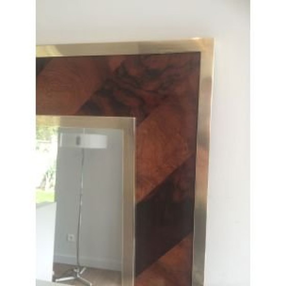 Image 1 of Specchio vintage francese in legno e ottone, 1960