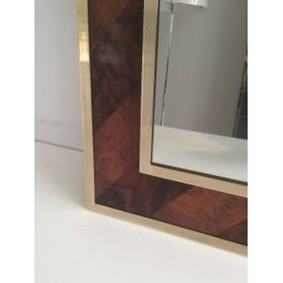 Image 1 of Specchio vintage francese in legno e ottone, 1960
