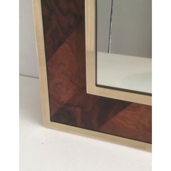 Image 1 of Specchio vintage francese in legno e ottone, 1960