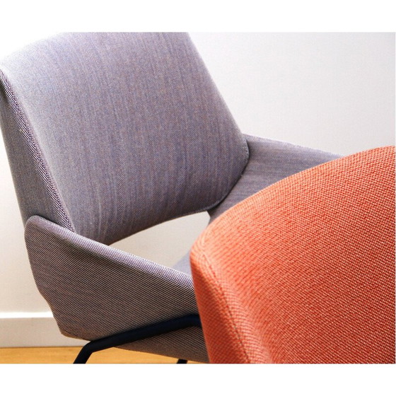 Image 1 of Set of 3 vintage Monk armchairs in stained metal and fabric for Prostoria