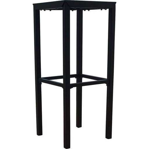 Vintage high bar stool in black metal