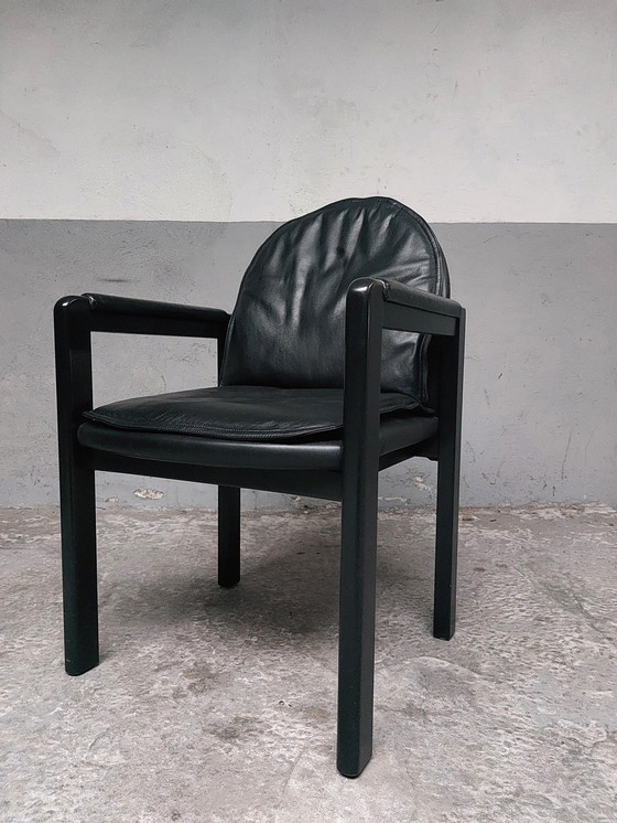 Image 1 of Black Leather Bulo Chair Memphis Style