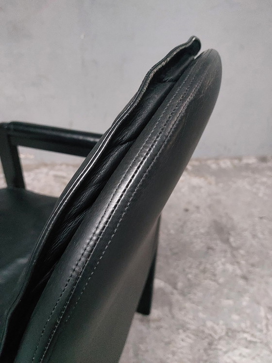 Image 1 of Black Leather Bulo Chair Memphis Style