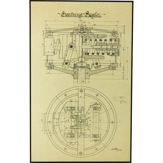 Image 1 of Vintage drawing by Hartungs regulator, 1925