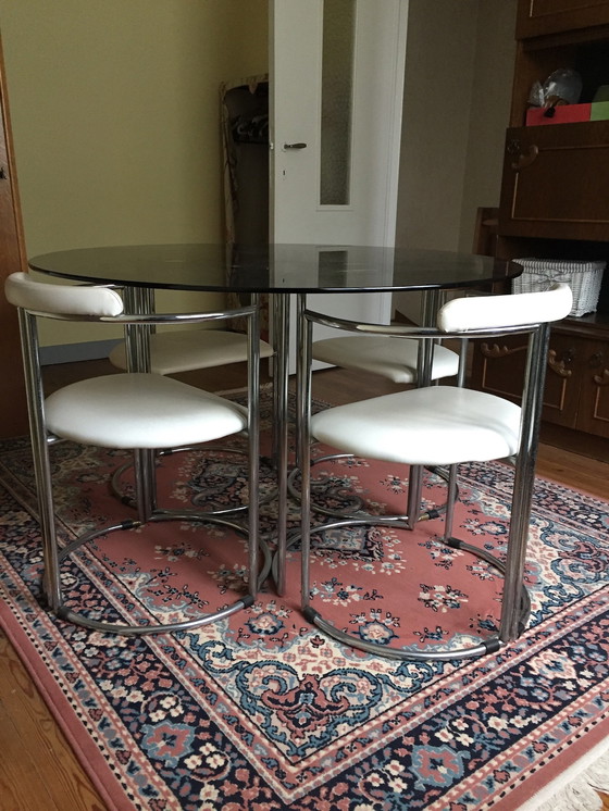 Image 1 of 4x Italian design chair with table