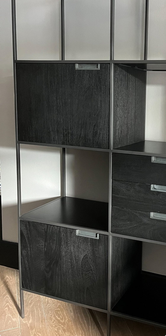 Image 1 of Modern Half Open Wall Cabinet Black