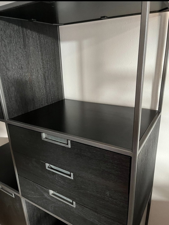 Image 1 of Modern Half Open Wall Cabinet Black