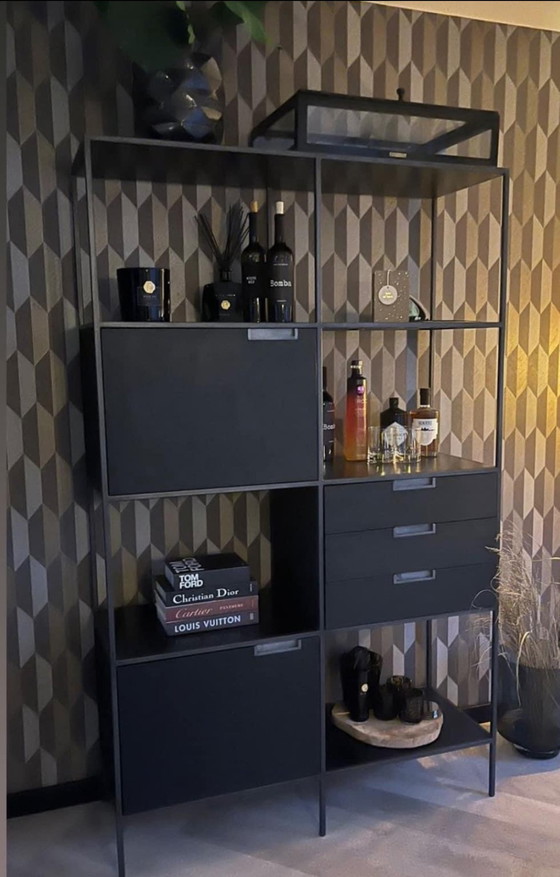 Image 1 of Modern Half Open Wall Cabinet Black