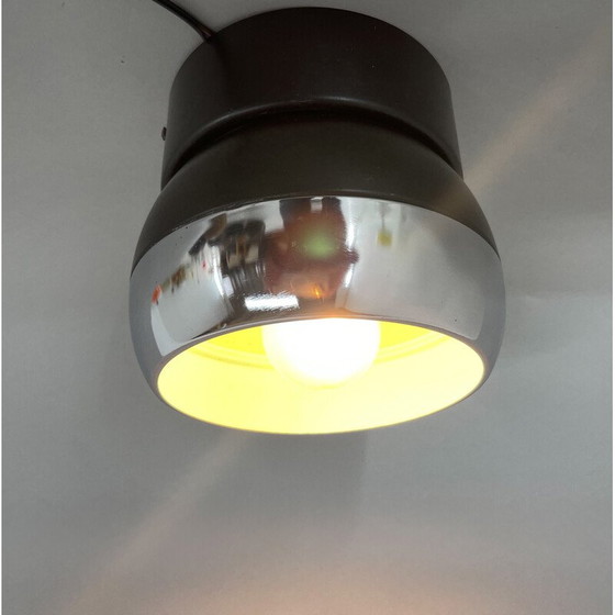 Image 1 of Vintage ceiling lamp in metal with chrome rim by Napako, Czechoslovakia 1980