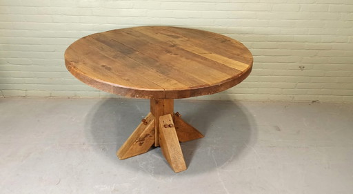 Wabi Sabi solid oak dining table, round