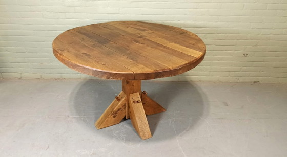 Image 1 of Wabi Sabi solid oak dining table, round