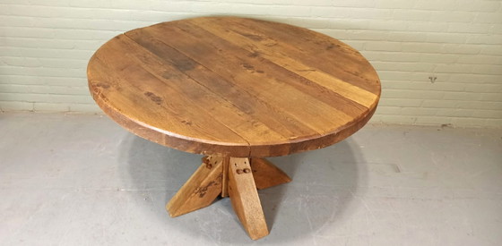 Image 1 of Wabi Sabi solid oak dining table, round