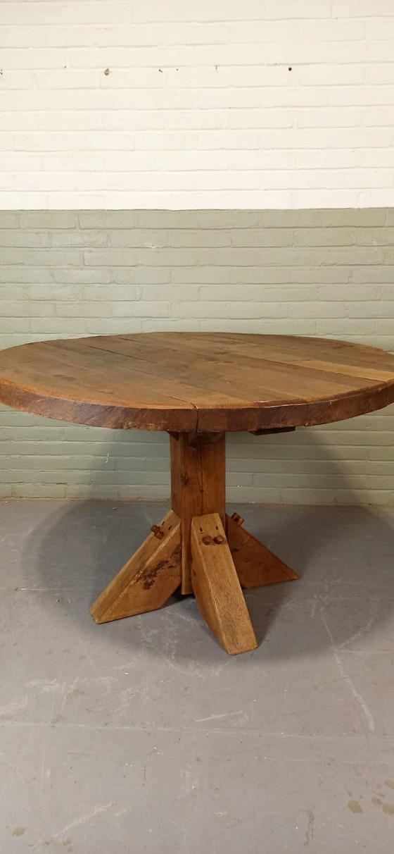 Image 1 of Wabi Sabi solid oak dining table, round