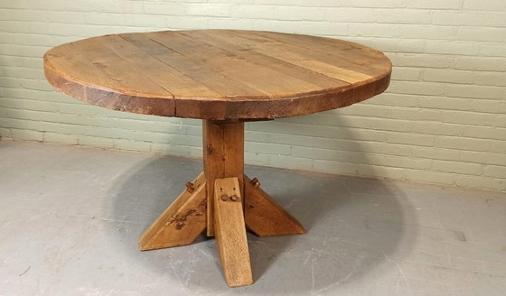 Image 1 of Wabi Sabi solid oak dining table, round